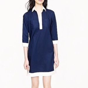 J Crew Dress Camp Tunic Collared Navy Sz 00